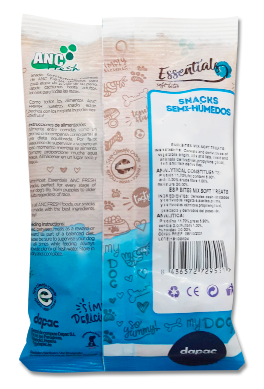 Bites mix soft treats (huesitos-BACK) ANC Fresh Essentials 200g