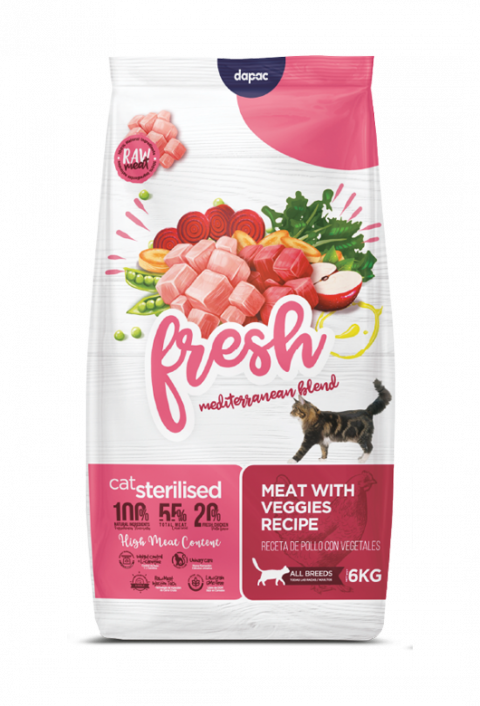 saco pienso gatos adultos esterilizados sterilised sanossaludables deportistas fit cat meat veggies high meat content raw meat comida saludable para mascotas