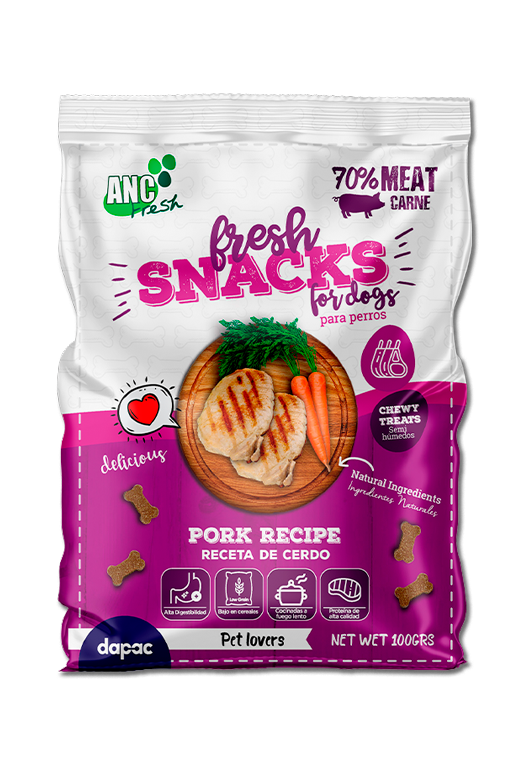 Fresh Snacks Perros Receta cerdo pork Treats dogs