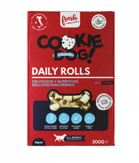 Fresh cookie dog Daily rolls rollitos con carne para perros
