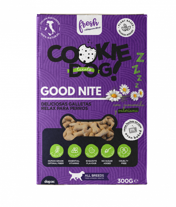 Fresh Cookie dog treats good nite galletas para perros con manzanilla y valeriana