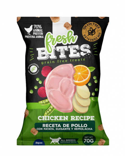 Fresh bites snacks grain free de pollo para perros